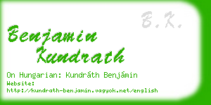 benjamin kundrath business card